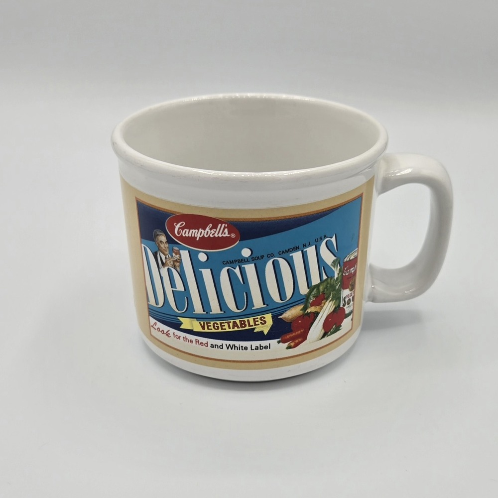 Campbell's Soup Short Wide Coffee Mug Houston Harvest Vegetables Tomato 16 oz.‎